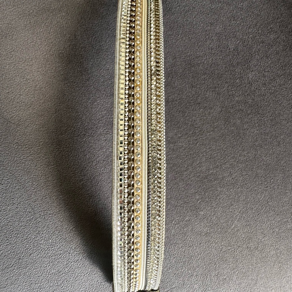 White & Silver Faux Leather Cuff Bracelet